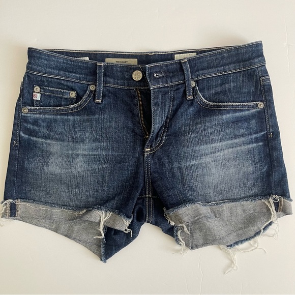 AG Adriano Goldschmied The Hailey Cut-Off Ex-Boyfriend Shorts Dark Wash - Picture 2 of 6